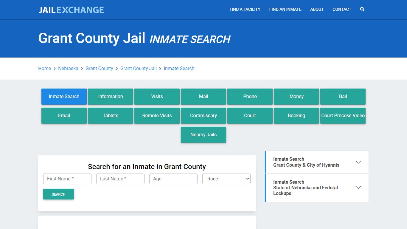 Grant County Jail & Sheriff, NE Inmate Search: Roster & Mugshots